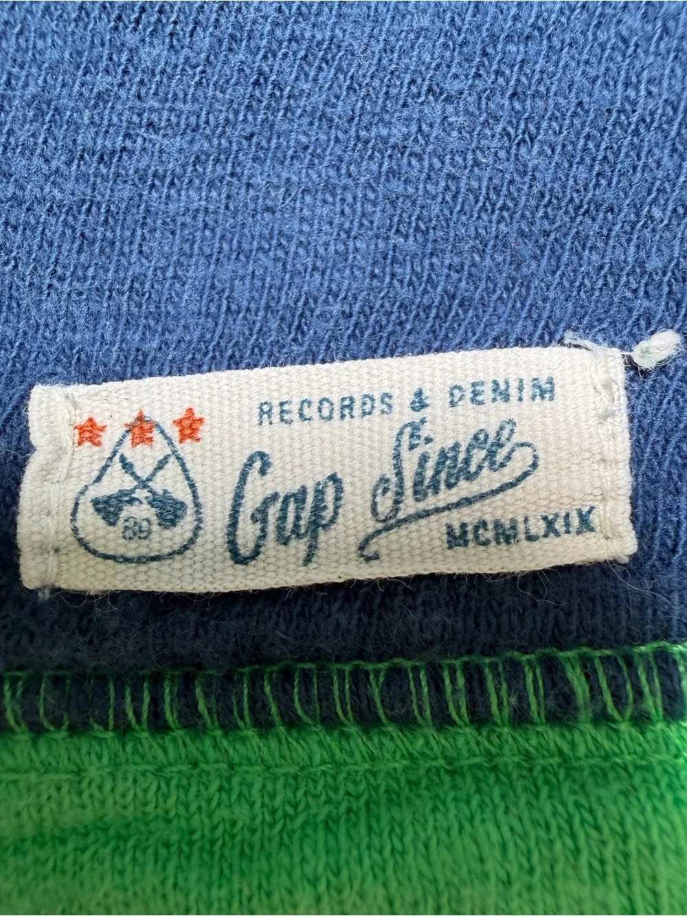 GAP Kids Long Sleeve Striped Sweatshirt in Green & Navy